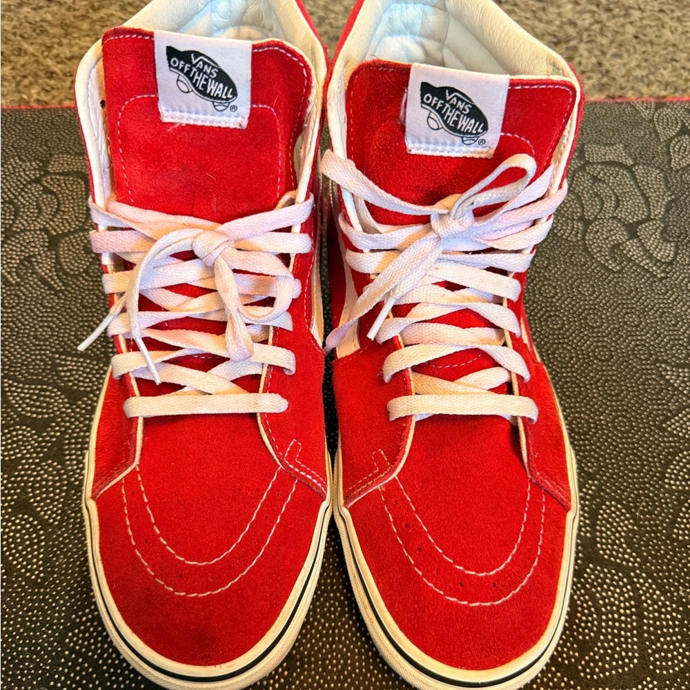 Vans Bold Red Suede High-Tops